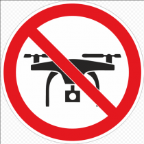 Таблички «Полет квадрокоптеров запрещен»