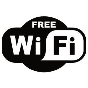 Наклейка информационная Wi-fi free черные (маленькие)